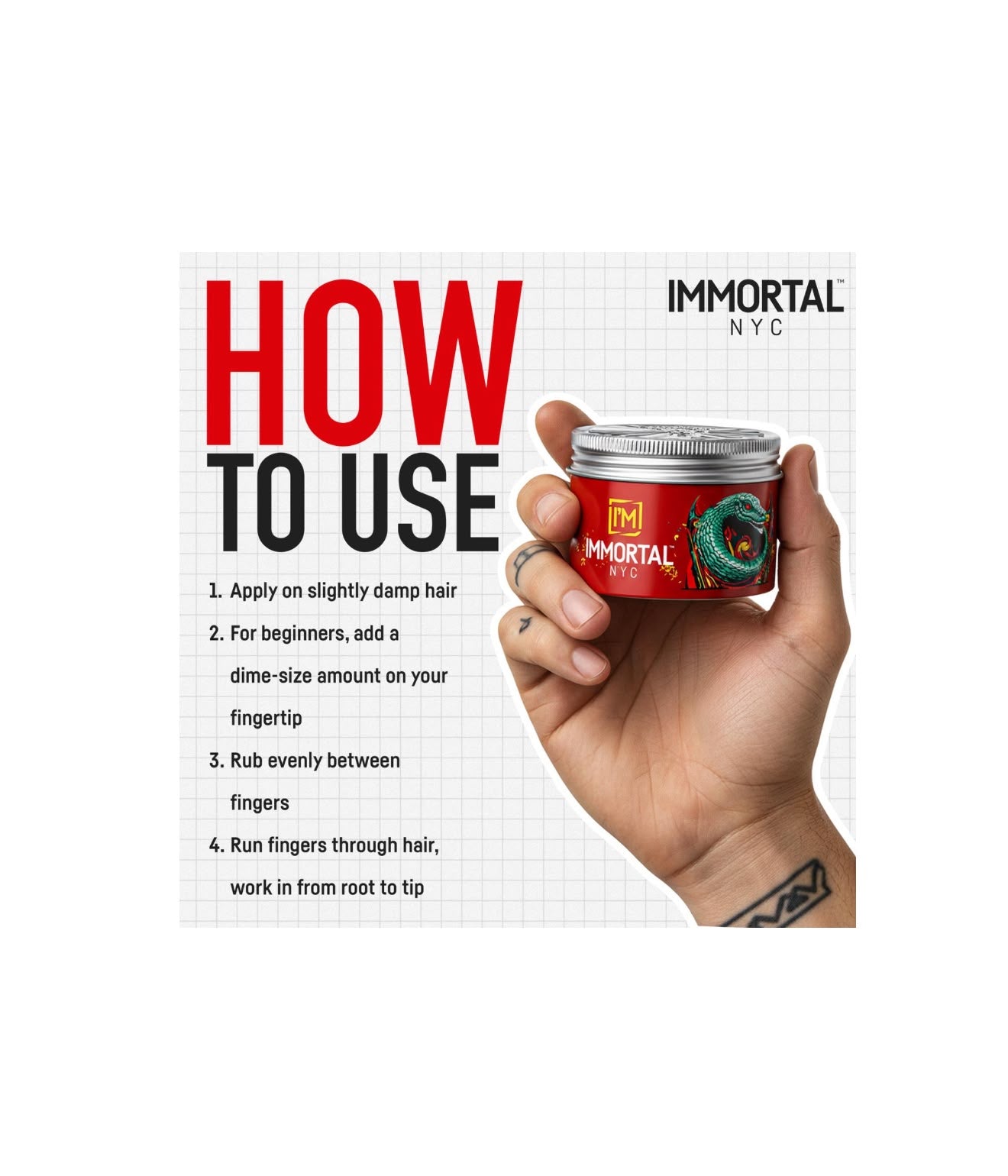 Immortal NYC Pomade Styling Gel Venom Super Wax 100ml